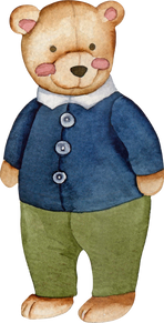 Watercolor teddy bear toy